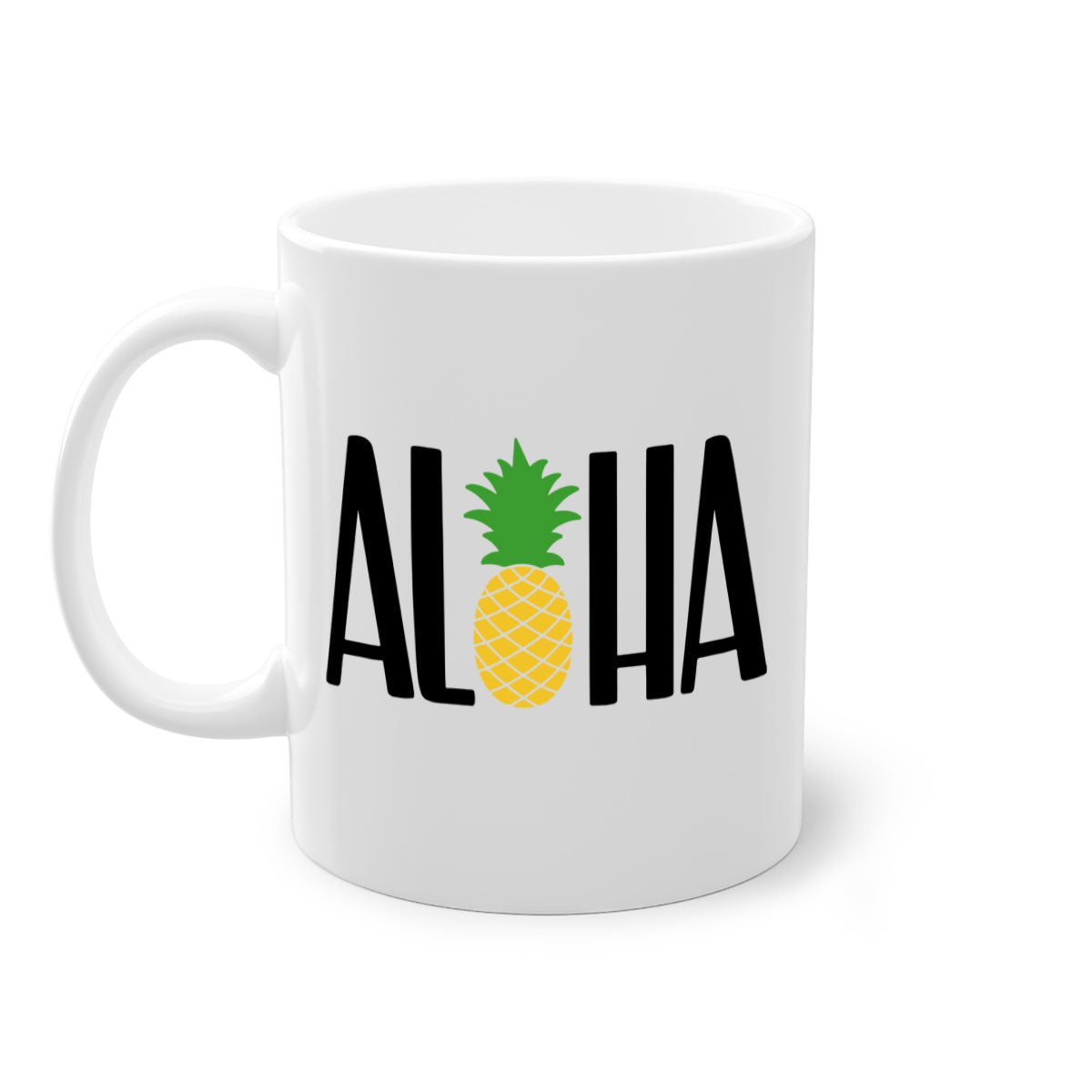 Aloha Style 54# Summer Mug featuring a glossy finish, colored handle, and interior in vibrant colors, perfect for coffee or tea.
