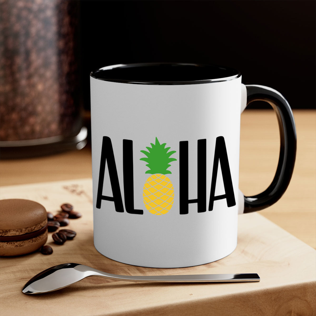 Aloha Style 54# Summer Mug featuring a glossy finish, colored handle, and interior in vibrant colors, perfect for coffee or tea.