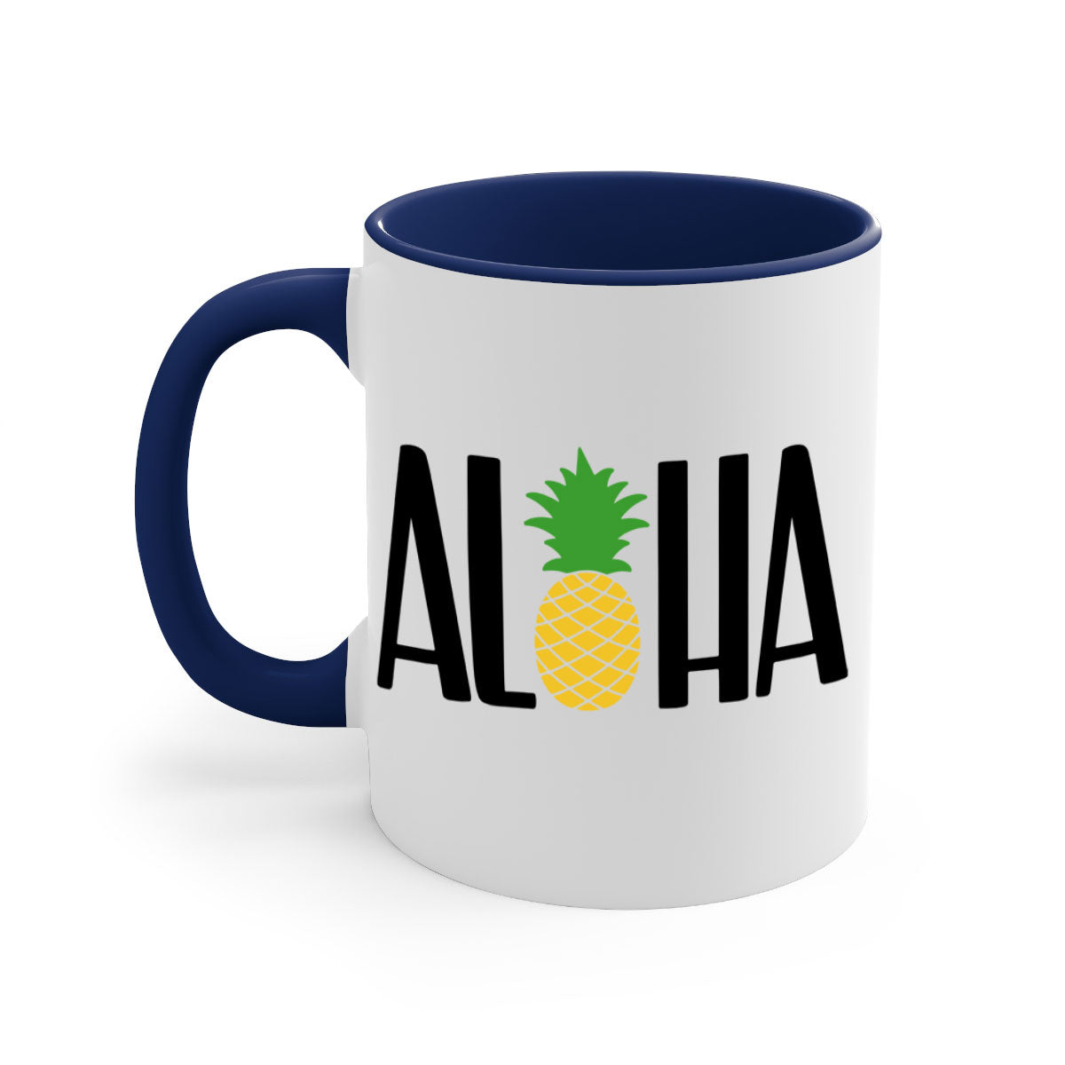 Aloha Style 54# Summer Mug featuring a glossy finish, colored handle, and interior in vibrant colors, perfect for coffee or tea.