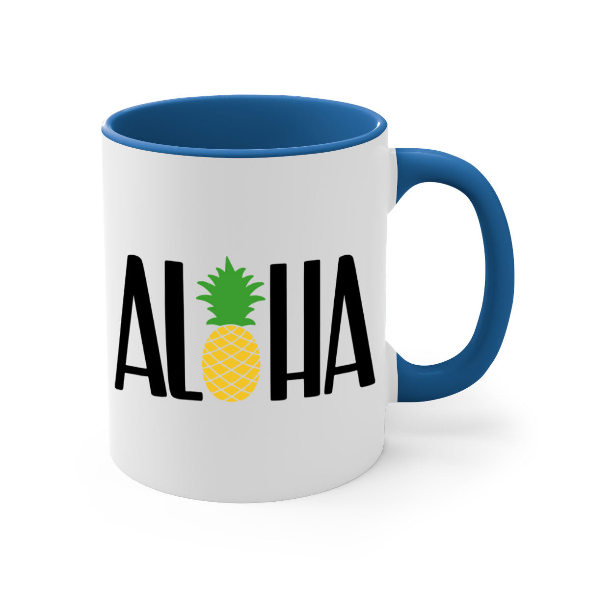 Aloha Style 54# Summer Mug featuring a glossy finish, colored handle, and interior in vibrant colors, perfect for coffee or tea.