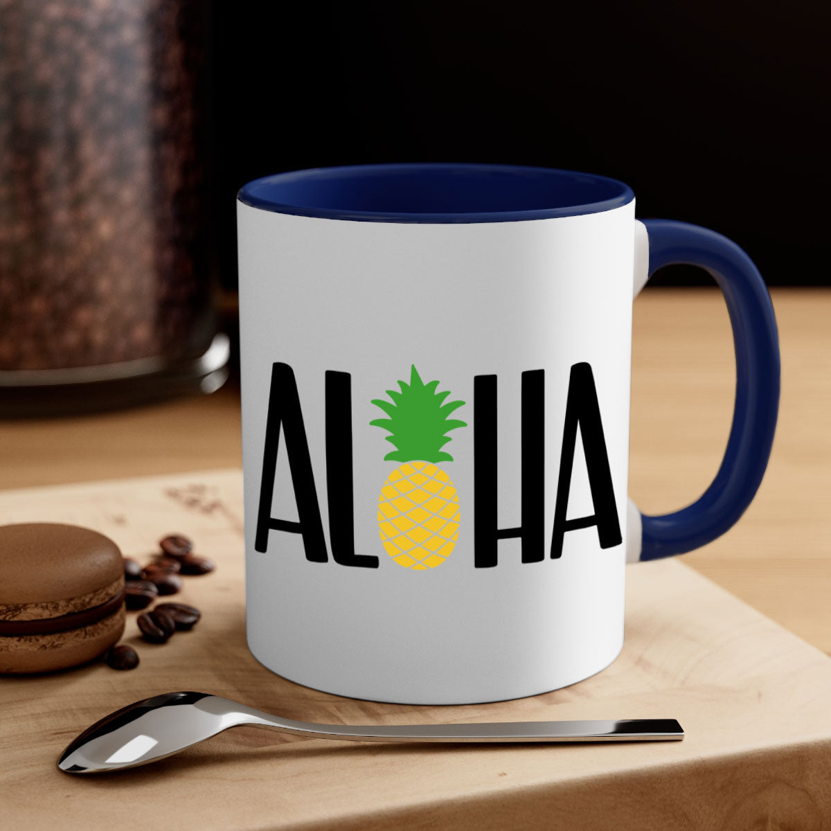 Aloha Style 54# Summer Mug featuring a glossy finish, colored handle, and interior in vibrant colors, perfect for coffee or tea.