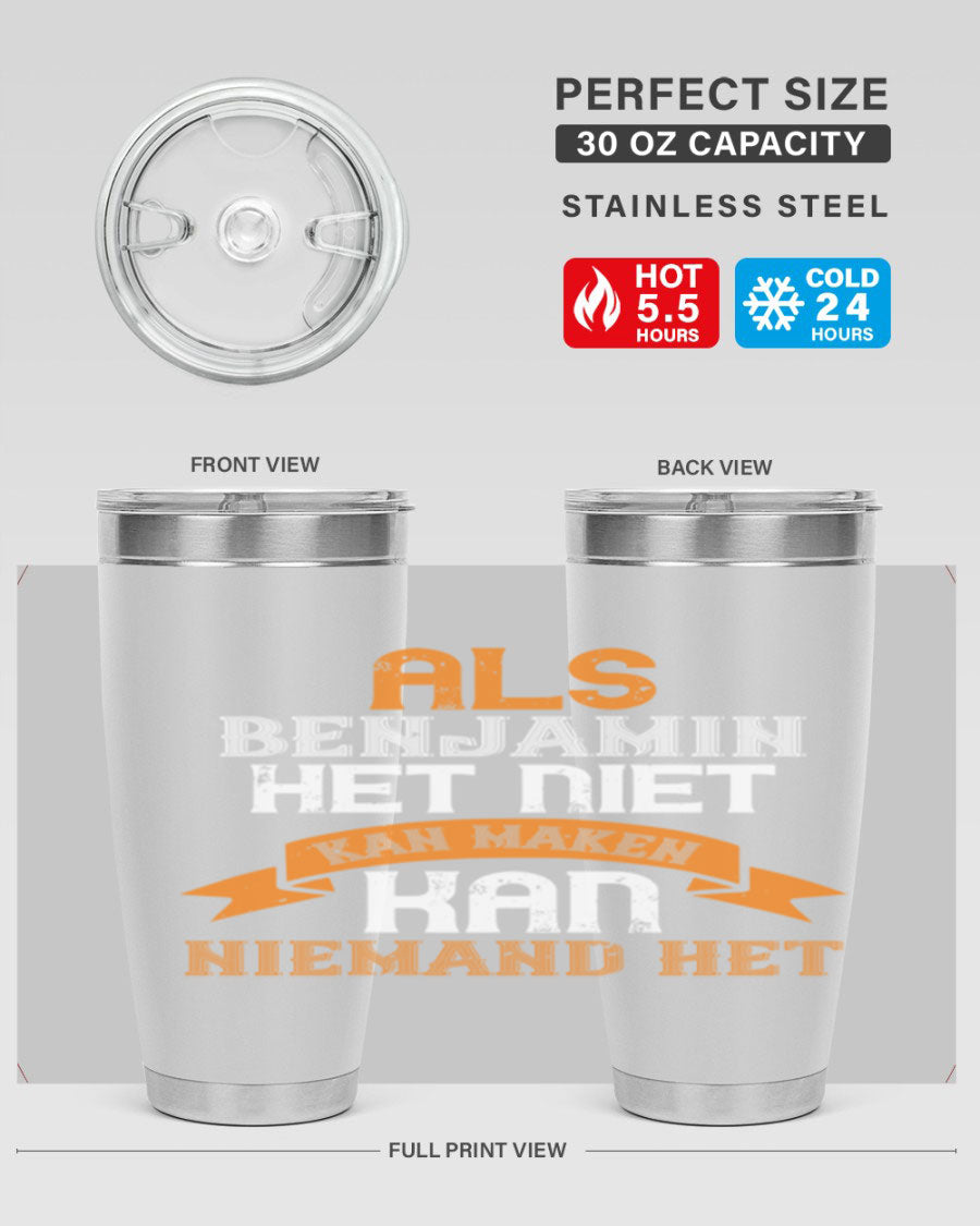 A stylish 20oz and 30oz stainless steel tumbler with a press-in lid, designed for keeping drinks hot or cold, featuring a unique print for grandpa or papa.