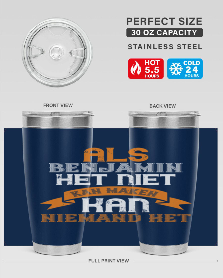A stylish 20oz and 30oz stainless steel tumbler with a press-in lid, designed for keeping drinks hot or cold, featuring a unique print for grandpa or papa.
