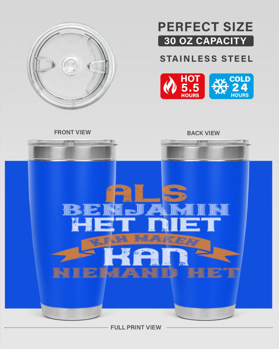 A stylish 20oz and 30oz stainless steel tumbler with a press-in lid, designed for keeping drinks hot or cold, featuring a unique print for grandpa or papa.