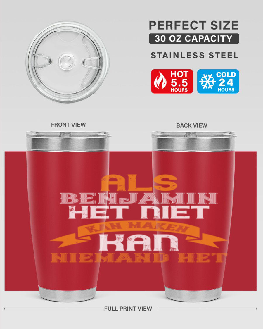 A stylish 20oz and 30oz stainless steel tumbler with a press-in lid, designed for keeping drinks hot or cold, featuring a unique print for grandpa or papa.