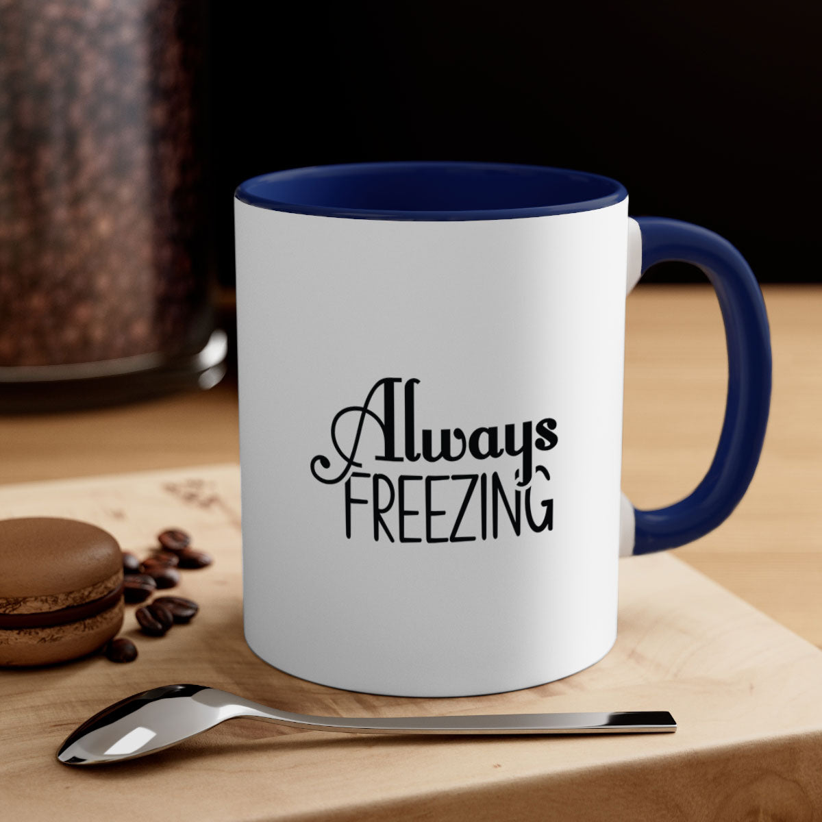 Always Freezing 7# Mug in five vibrant colors with a glossy finish and easy-grip handle.