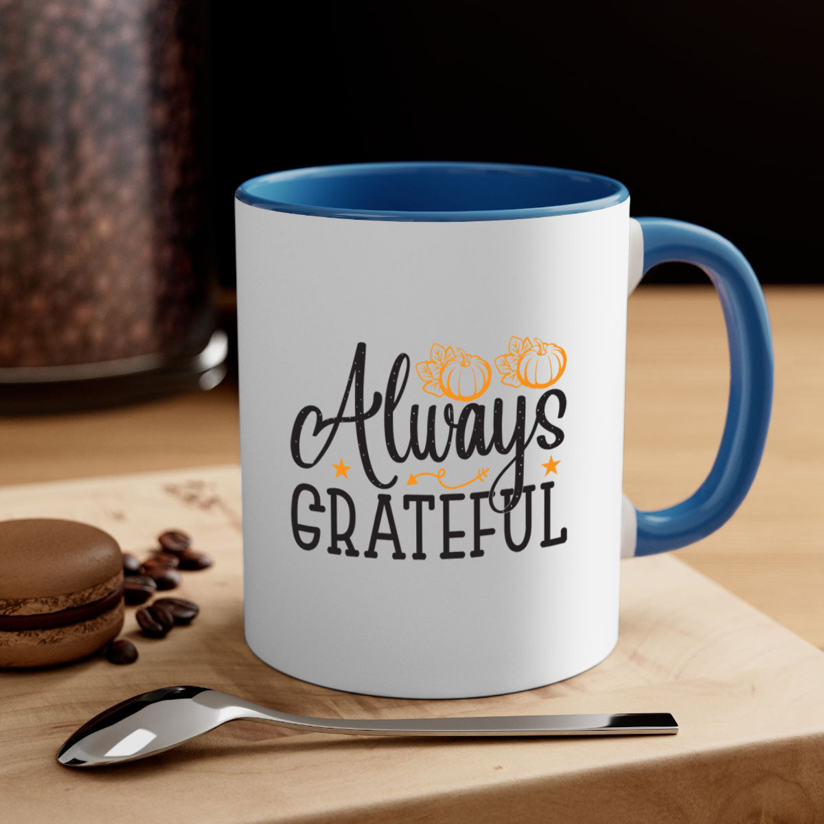 Alwaysgrateful 9# Mug featuring a two-tone design with a colored handle and interior, available in multiple colors.