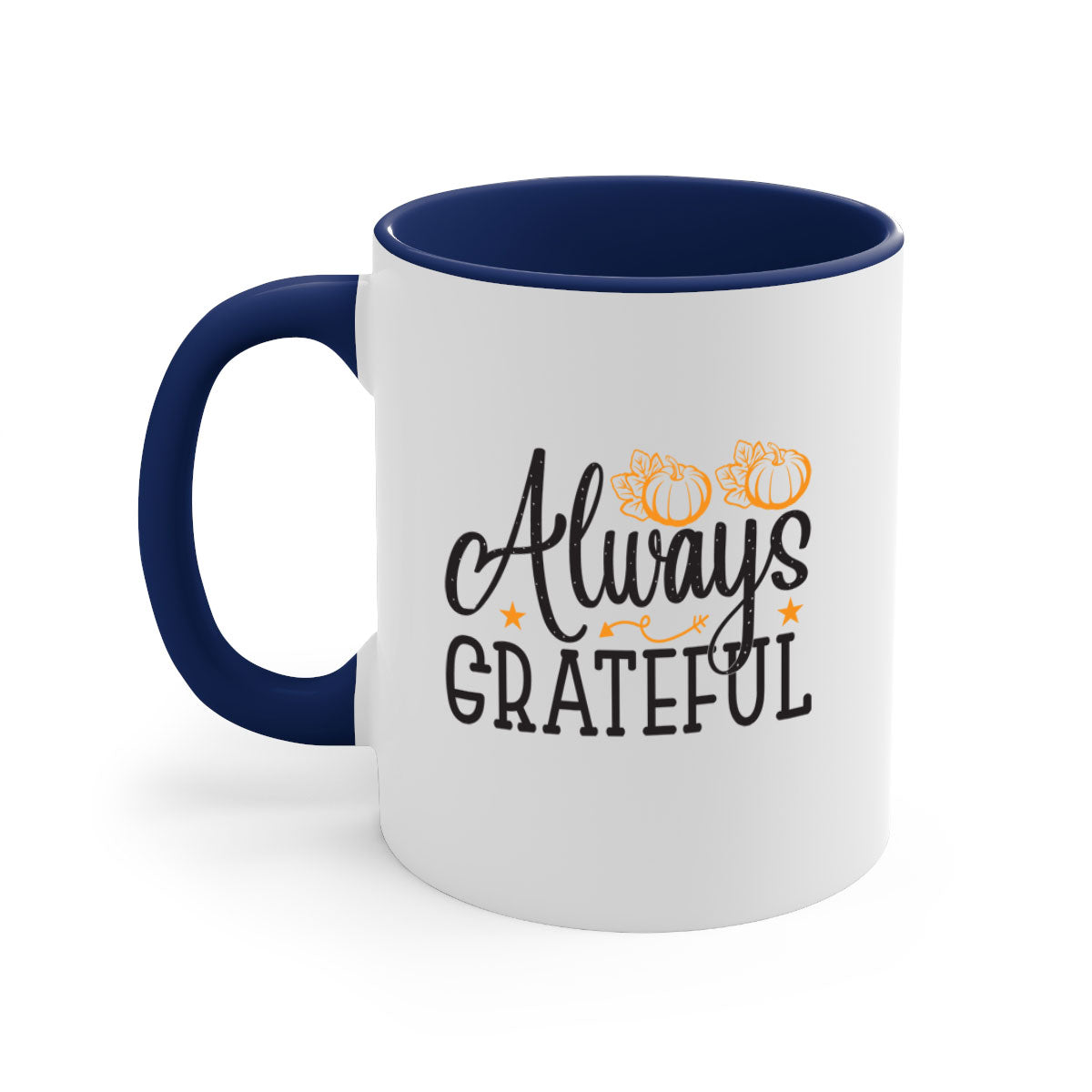 Alwaysgrateful 9# Mug featuring a two-tone design with a colored handle and interior, available in multiple colors.