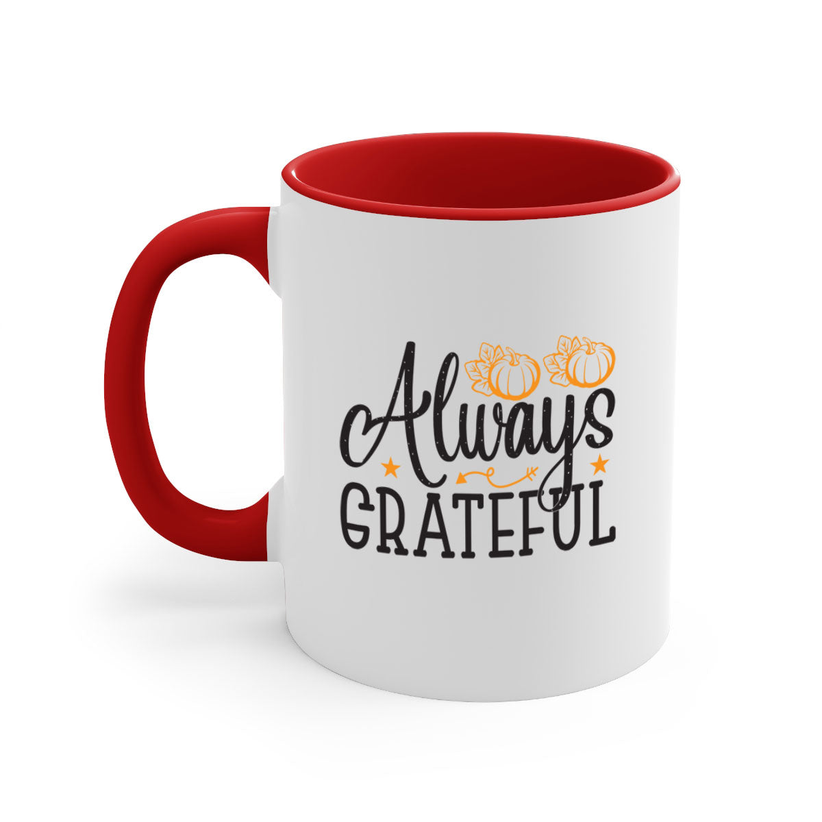 Alwaysgrateful 9# Mug featuring a two-tone design with a colored handle and interior, available in multiple colors.