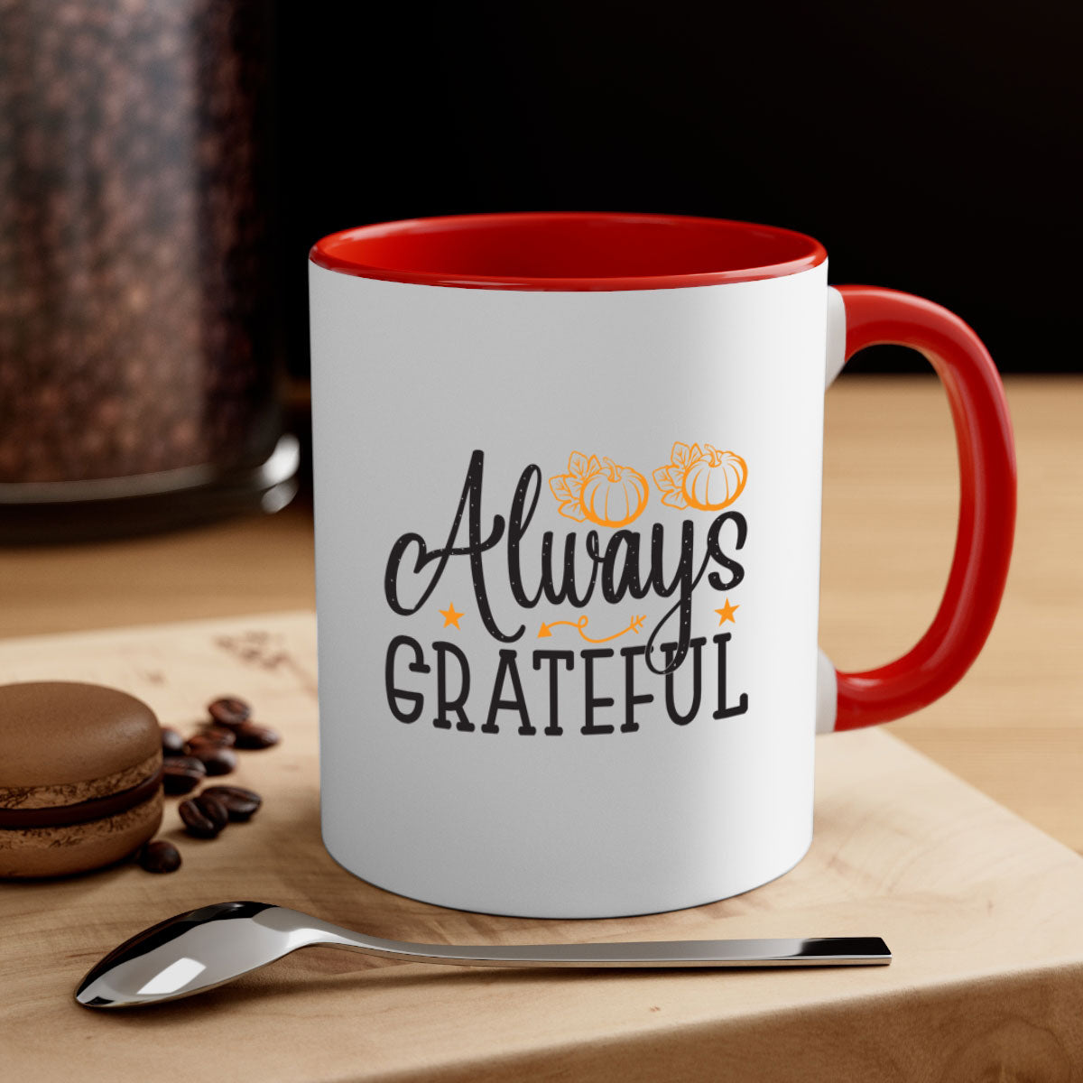 Alwaysgrateful 9# Mug featuring a two-tone design with a colored handle and interior, available in multiple colors.
