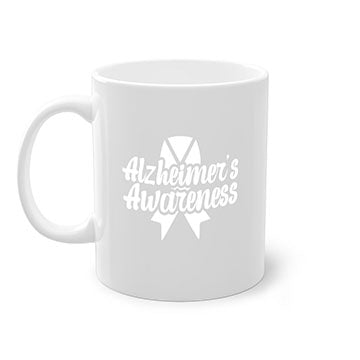 Alzheimer's Awareness 124# Mug with colorful handle and glossy finish, available in multiple colors and sizes.