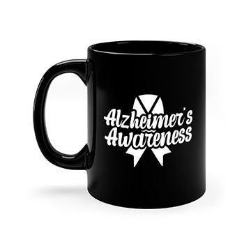 Alzheimer's Awareness 124# Mug with colorful handle and glossy finish, available in multiple colors and sizes.