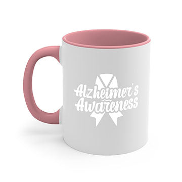 Alzheimer's Awareness 124# Mug with colorful handle and glossy finish, available in multiple colors and sizes.