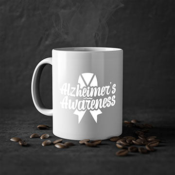 Alzheimer's Awareness 124# Mug with colorful handle and glossy finish, available in multiple colors and sizes.