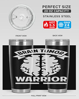 Alzheimer's Awareness 20oz tumbler featuring double wall vacuum stainless steel design with a drink-thru lid, showcasing a vibrant awareness print.