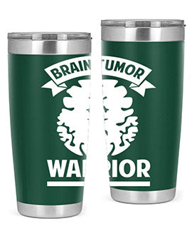 Alzheimer's Awareness 20oz tumbler featuring double wall vacuum stainless steel design with a drink-thru lid, showcasing a vibrant awareness print.