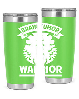 Alzheimer's Awareness 20oz tumbler featuring double wall vacuum stainless steel design with a drink-thru lid, showcasing a vibrant awareness print.