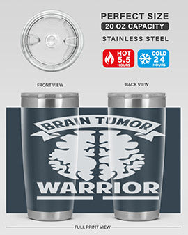 Alzheimer's Awareness 20oz tumbler featuring double wall vacuum stainless steel design with a drink-thru lid, showcasing a vibrant awareness print.