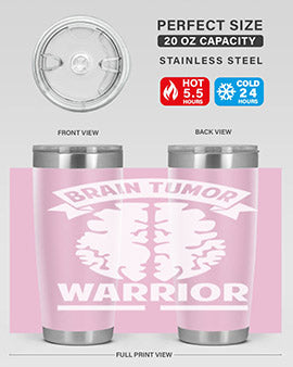 Alzheimer's Awareness 20oz tumbler featuring double wall vacuum stainless steel design with a drink-thru lid, showcasing a vibrant awareness print.