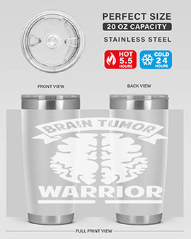 Alzheimer's Awareness 20oz tumbler featuring double wall vacuum stainless steel design with a drink-thru lid, showcasing a vibrant awareness print.