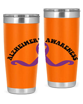 Alzheimer's Awareness 20oz Tumbler featuring a sleek stainless steel design with a drink-thru lid, showcasing support for Alzheimer's awareness.