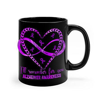 AlzheimerS Awareness Heart Infinity Mug with colorful handle and interior, showcasing a glossy finish and heart infinity design.