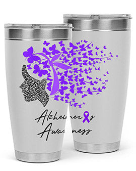 Alzheimer's Awareness Shirt featuring purple butterflies, symbolizing hope and support for Alzheimer's research.