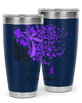 Alzheimer's Awareness Shirt featuring purple butterflies, symbolizing hope and support for Alzheimer's research.