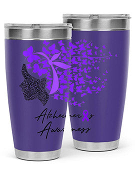 Alzheimer's Awareness Shirt featuring purple butterflies, symbolizing hope and support for Alzheimer's research.
