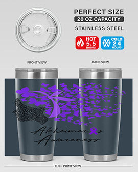 Alzheimer's Awareness Shirt featuring purple butterflies, symbolizing hope and support for Alzheimer's research.