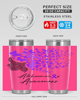 Alzheimer's Awareness Shirt featuring purple butterflies, symbolizing hope and support for Alzheimer's research.