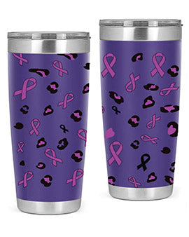 Alzheimer's Awareness Tumbler featuring a stylish design, available in 20oz and 30oz sizes, made from stainless steel with a drink-thru lid.