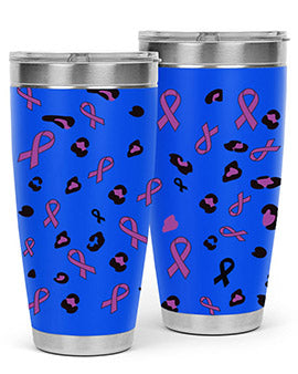 Alzheimer's Awareness Tumbler featuring a stylish design, available in 20oz and 30oz sizes, made from stainless steel with a drink-thru lid.