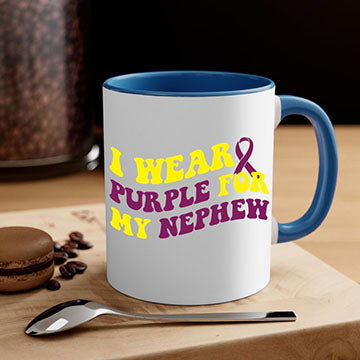 Alzheimer's Awareness Style 33# Mug with colorful handle and glossy finish, available in multiple colors and sizes.