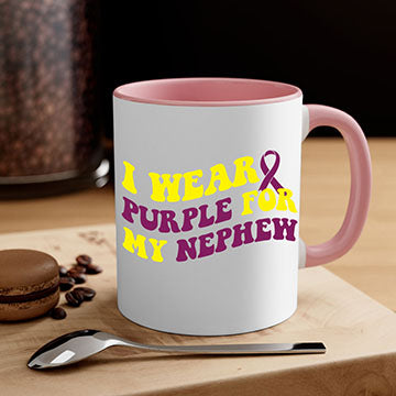 Alzheimer's Awareness Style 33# Mug with colorful handle and glossy finish, available in multiple colors and sizes.