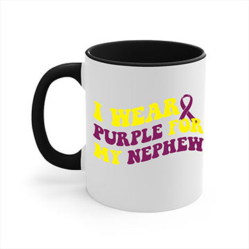 Alzheimer's Awareness Style 33# Mug with colorful handle and glossy finish, available in multiple colors and sizes.
