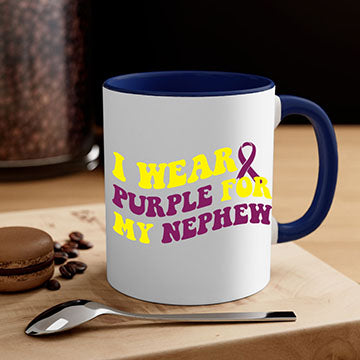 Alzheimer's Awareness Style 33# Mug with colorful handle and glossy finish, available in multiple colors and sizes.