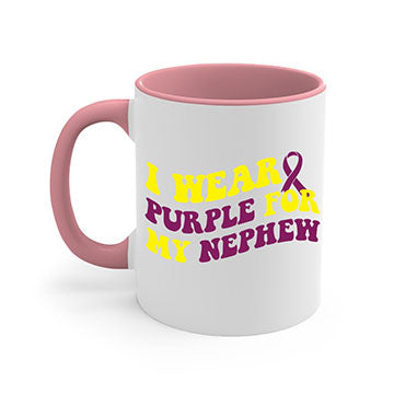Alzheimer's Awareness Style 33# Mug with colorful handle and glossy finish, available in multiple colors and sizes.