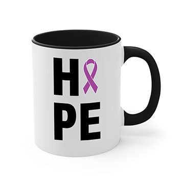Alzheimer's Awareness Style 35# Mug with colorful handle and glossy finish, available in multiple colors and sizes.