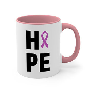 Alzheimer's Awareness Style 35# Mug with colorful handle and glossy finish, available in multiple colors and sizes.