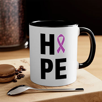 Alzheimer's Awareness Style 35# Mug with colorful handle and glossy finish, available in multiple colors and sizes.