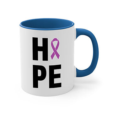 Alzheimer's Awareness Style 35# Mug with colorful handle and glossy finish, available in multiple colors and sizes.