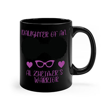 Alzheimer's awareness mug with two-tone design, colored handle, and glossy finish, available in multiple colors and sizes.