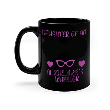 Alzheimer's awareness mug with two-tone design, colored handle, and glossy finish, available in multiple colors and sizes.