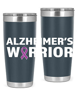 Alzheimer's Awareness Tumbler, 20oz stainless steel with a vibrant design, perfect for hot and cold beverages.