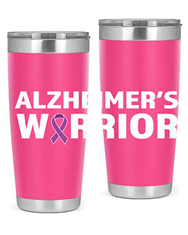 Alzheimer's Awareness Tumbler, 20oz stainless steel with a vibrant design, perfect for hot and cold beverages.