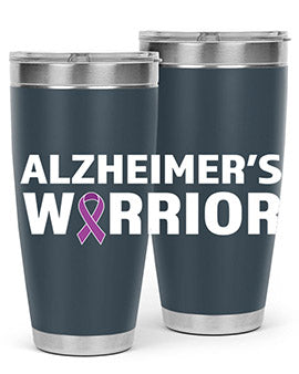Alzheimer's Awareness Tumbler, 20oz stainless steel with a vibrant design, perfect for hot and cold beverages.