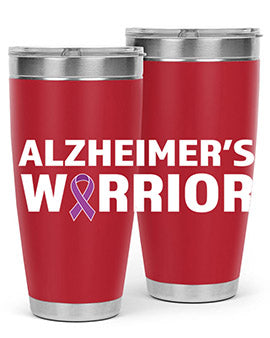 Alzheimer's Awareness Tumbler, 20oz stainless steel with a vibrant design, perfect for hot and cold beverages.