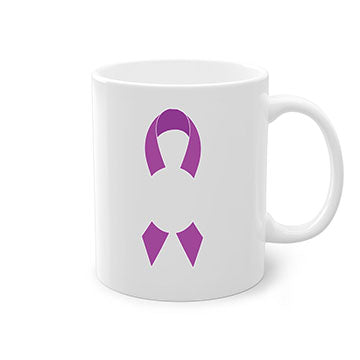 Alzheimer's awareness mug featuring a glossy finish, colored handle, and interior, available in five colors.