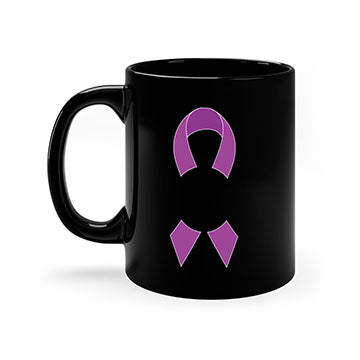 Alzheimer's awareness mug featuring a glossy finish, colored handle, and interior, available in five colors.